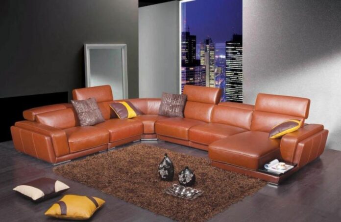 what colour goes with brown leather sofa